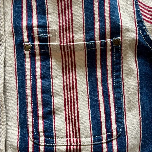 Ralph Lauren Blue and Red Striped Chore Jacket - Large - Picture 7 of 13